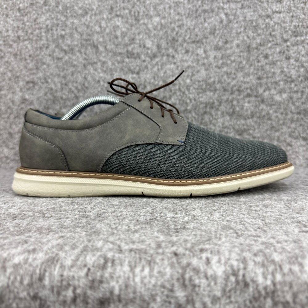 ✅Nunn Bush Chase Knit Plain Toe Oxfords Mens 9W Casual Shoes Grey Bloom + Kore